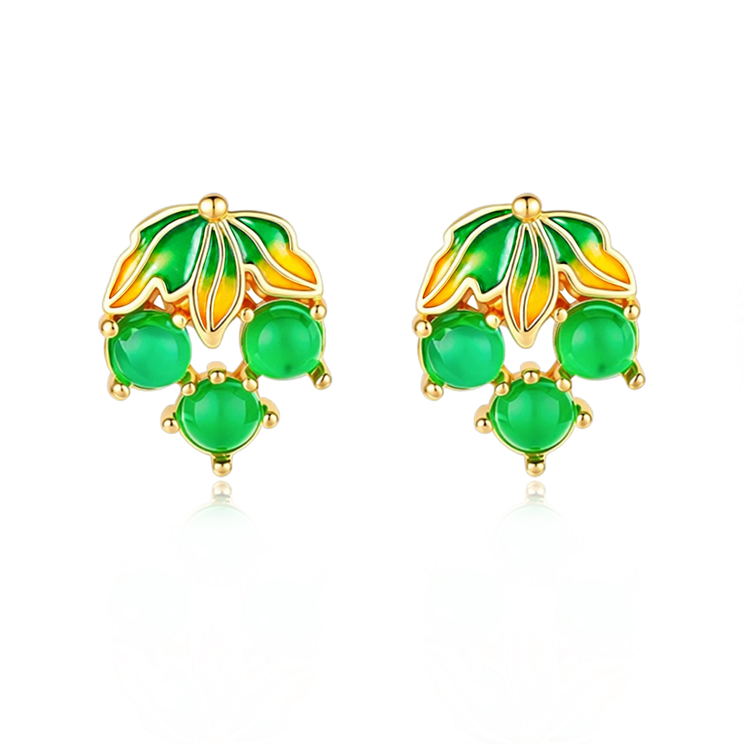 Burmese Jadeite Grape Earrings - Gold Plated Jewelry review and price