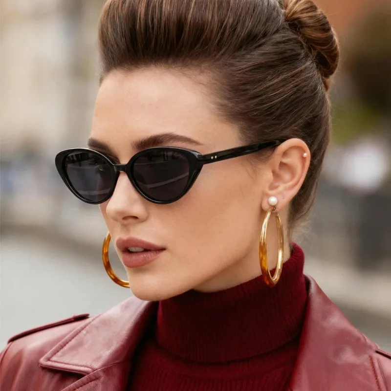 Rivets Brown Fashion Cat Eye S - Designer Sunglasses review and price