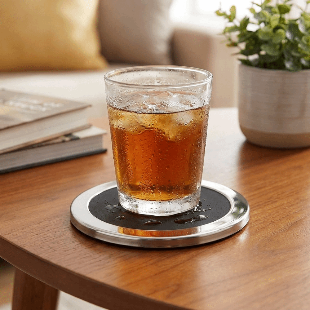 6PCS/SET Round Stainless Steel - Marble Coaster Set review and price