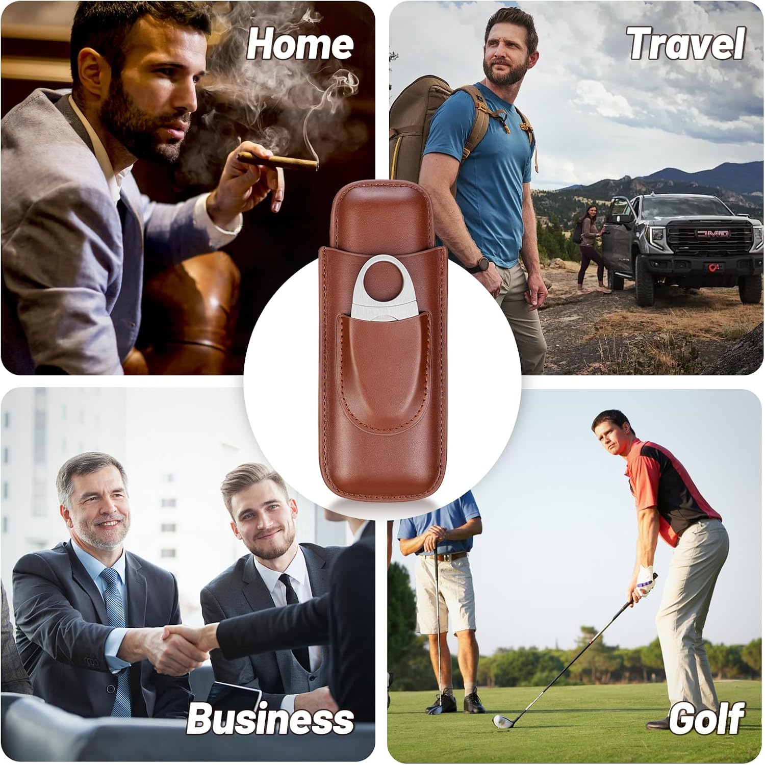 Portable 2-Finger Leather Ciga - Premium Cigar Case review and price