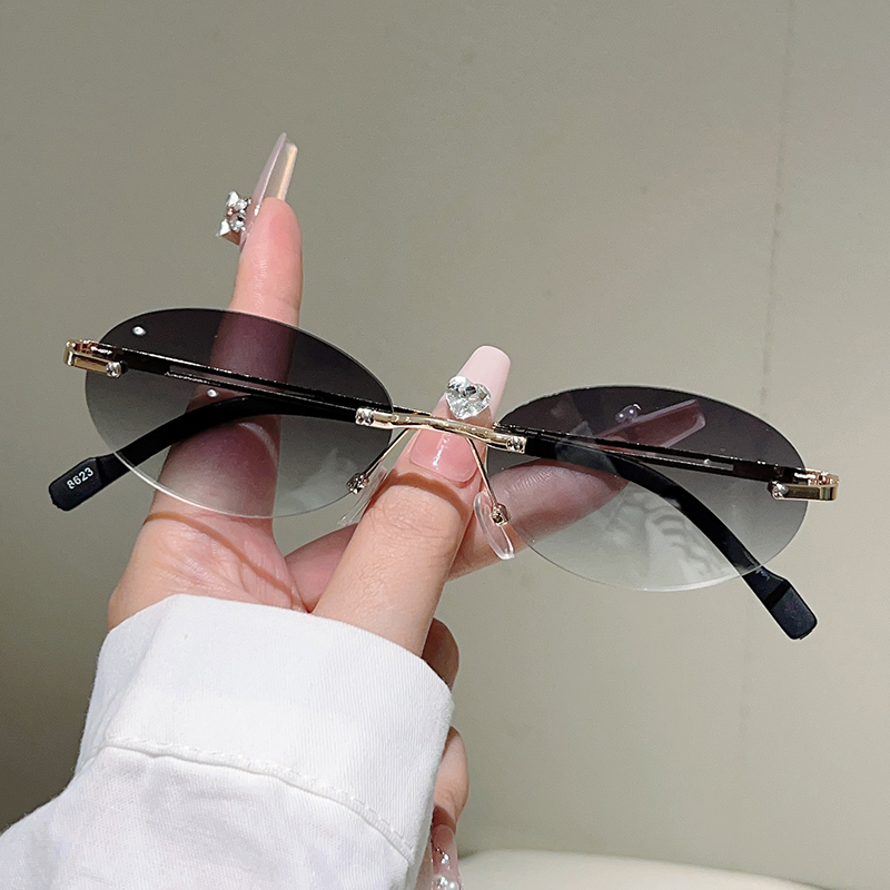 Rimless Oval Sunglasses Women  - Designer Sunglasses review and price
