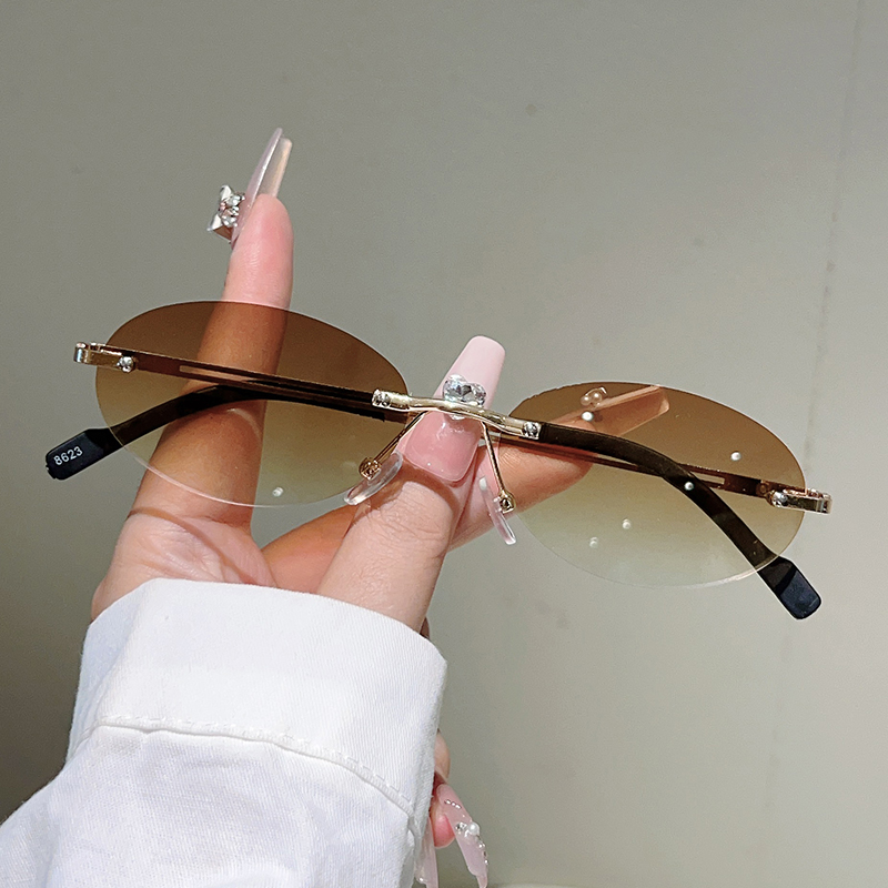 Rimless Oval Sunglasses Women  - Designer Sunglasses review and price