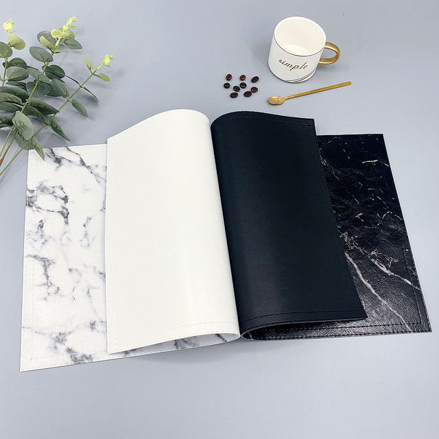 Luxury PU Heat Insulation Tabl - Marble Coaster Set review and price
