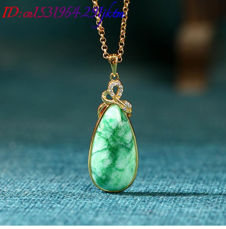 Natural Jade Water Drop Pendan - Gold Plated Jewelry review and price
