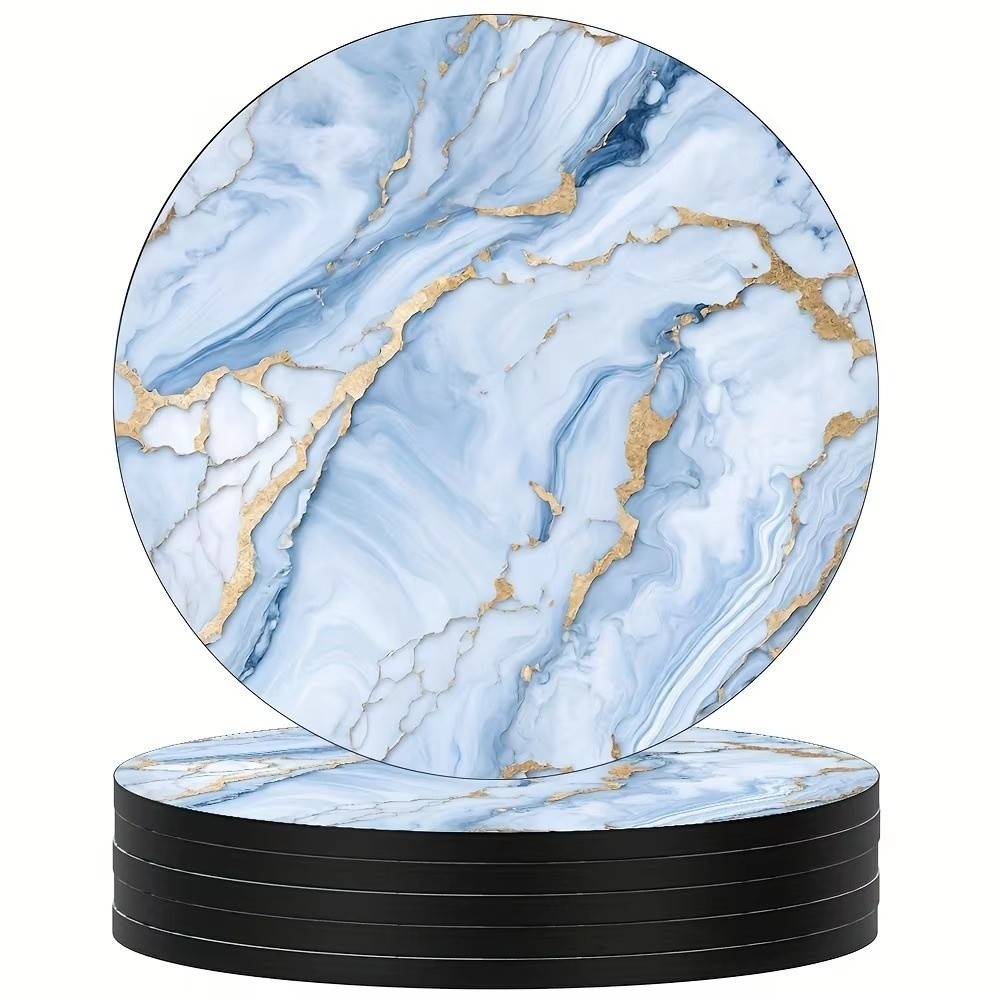 6pcs 4 Inch Drink Coasters Set - Marble Coaster Set review and price