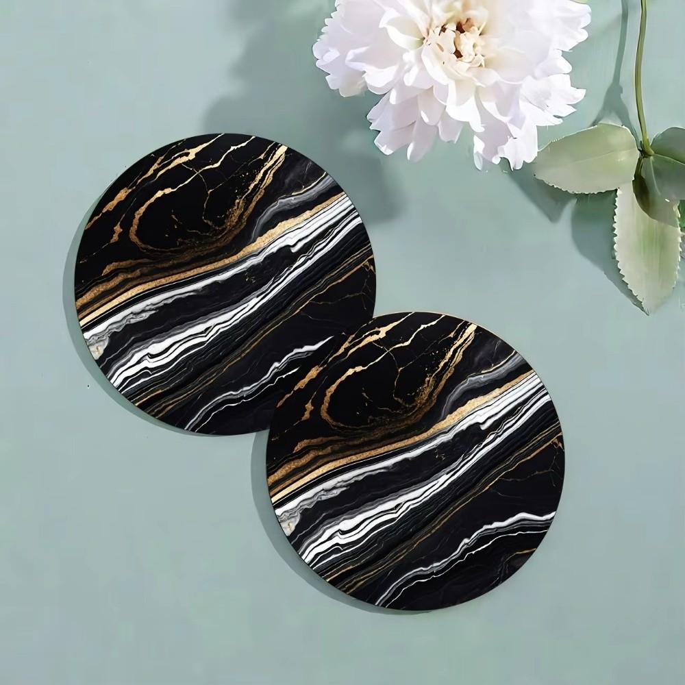 6pcs 4 Inch Drink Coasters Set - Marble Coaster Set review and price