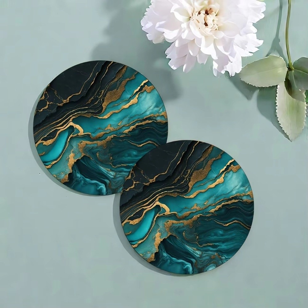 6pcs 4 Inch Drink Coasters Set - Marble Coaster Set review and price