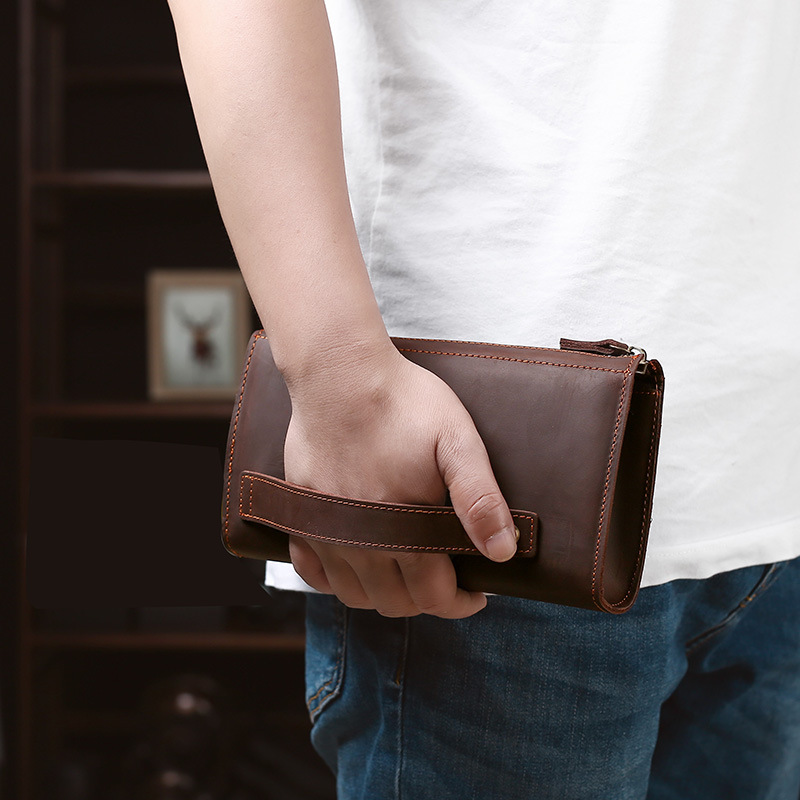 Men's Clutches Long Handbag Bu - Leather Wallet Men review and price