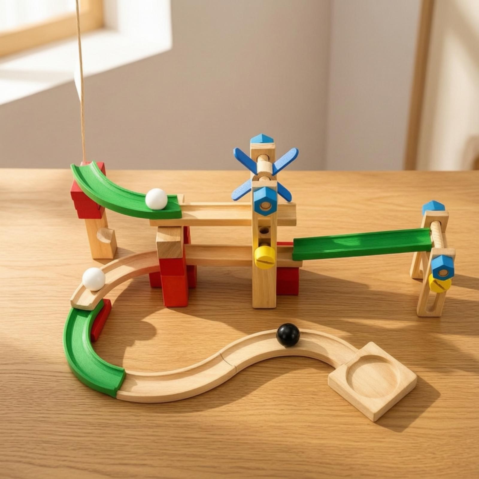 Wooden Marble Run Track for Ki - Marble Coaster Set review and price