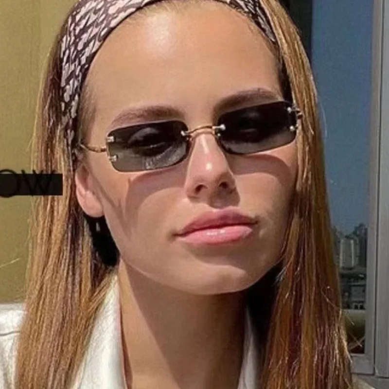 Rimless Square Sunglasses Wome - Designer Sunglasses review and price