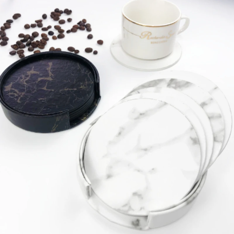 6pcsMarble Coaster Artificial  - Marble Coaster Set review and price