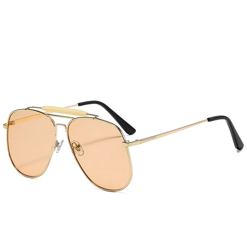 Retro Metal Double Bridge Pilo - Sunglasses Uv400 review and price