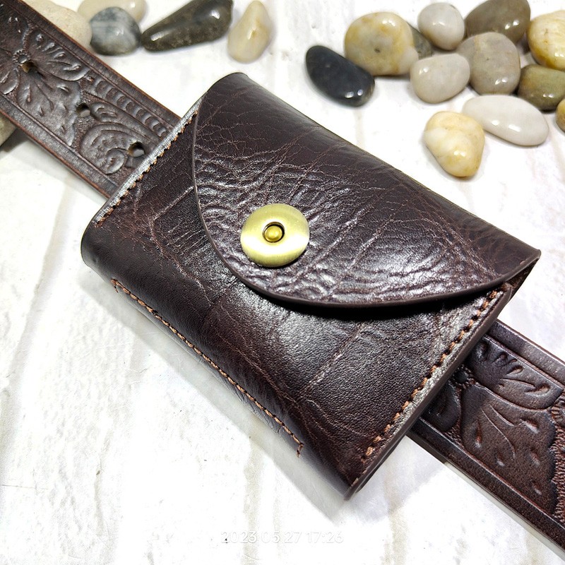 Blongk Mini Waist Bag Thin Bel - Leather Wallet Men review and price