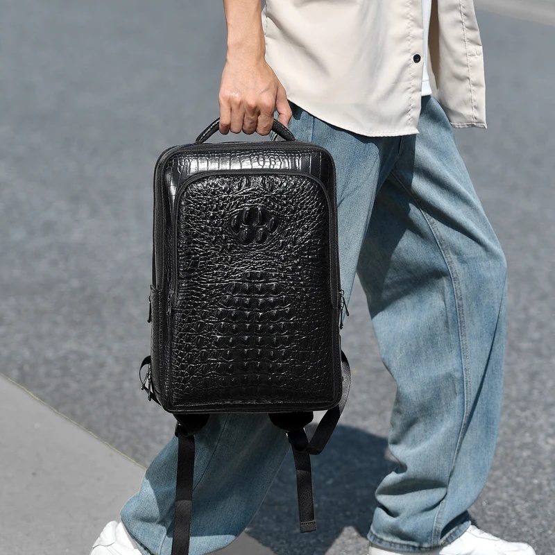 New Men's Crocodile Patterned  - Leather Briefcase review and price