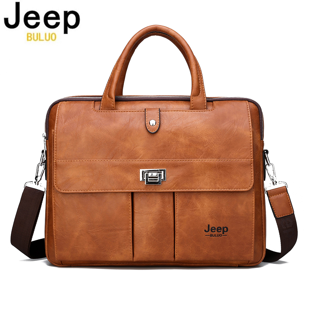 Jeep Buluo Men's Leather Brief - Leather Briefcase review and price