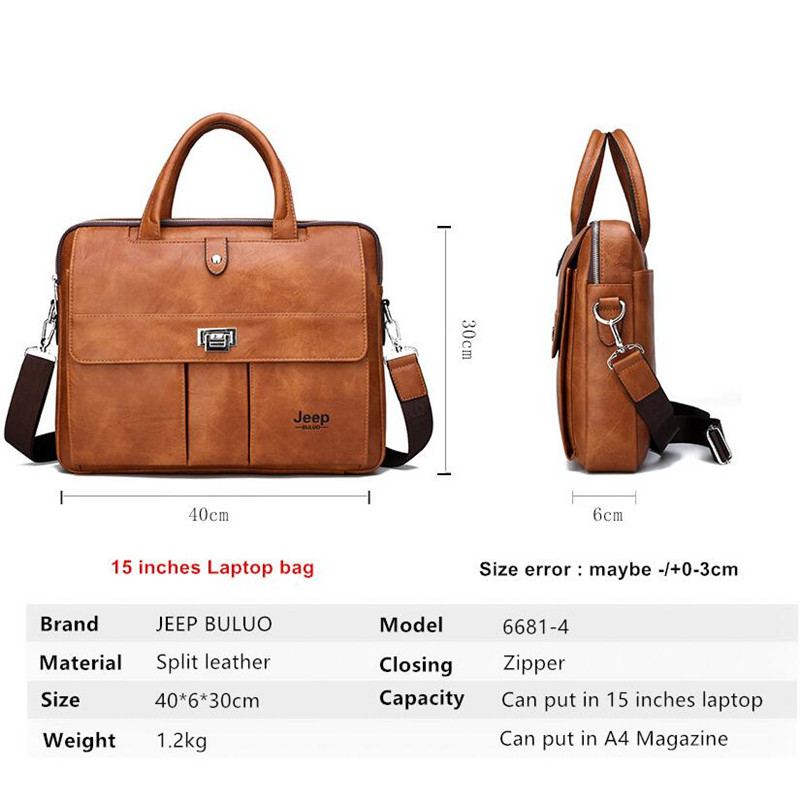 Jeep Buluo Men's Leather Brief - Leather Briefcase review and price