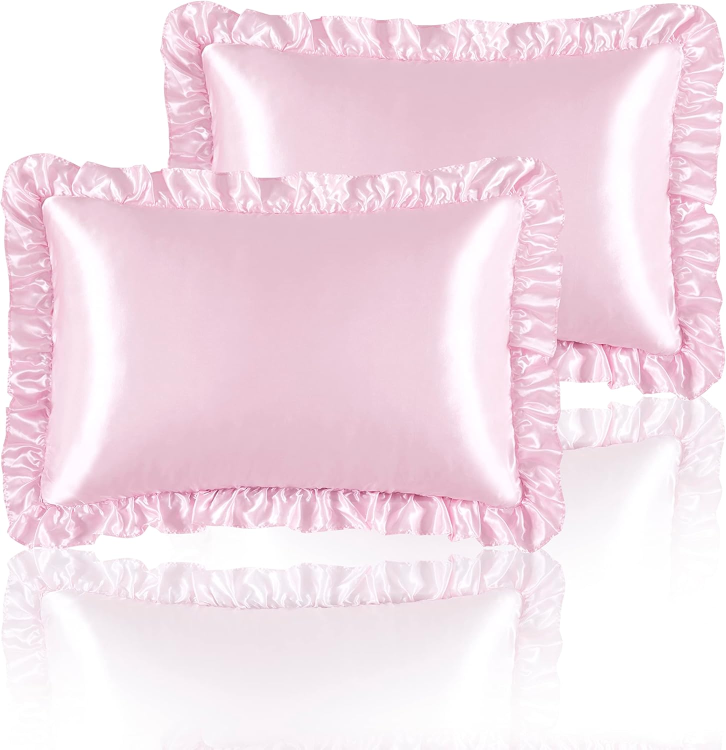 2Pcs Satin Ruffled Pillow Case - Silk Pillowcase review and price