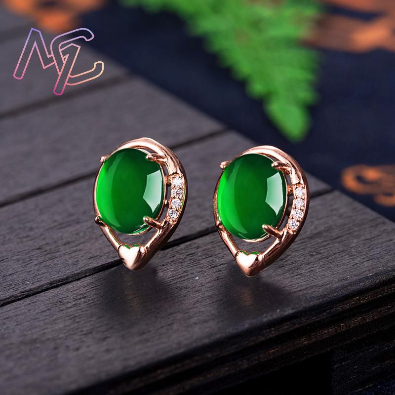 Natural Jade Flower Earrings S - Gold Plated Jewelry review and price